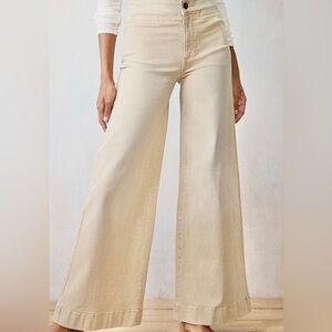 NWT Lauren Conrad creme pants soft High Rise Wide Leg Classy Y2K women’s 14